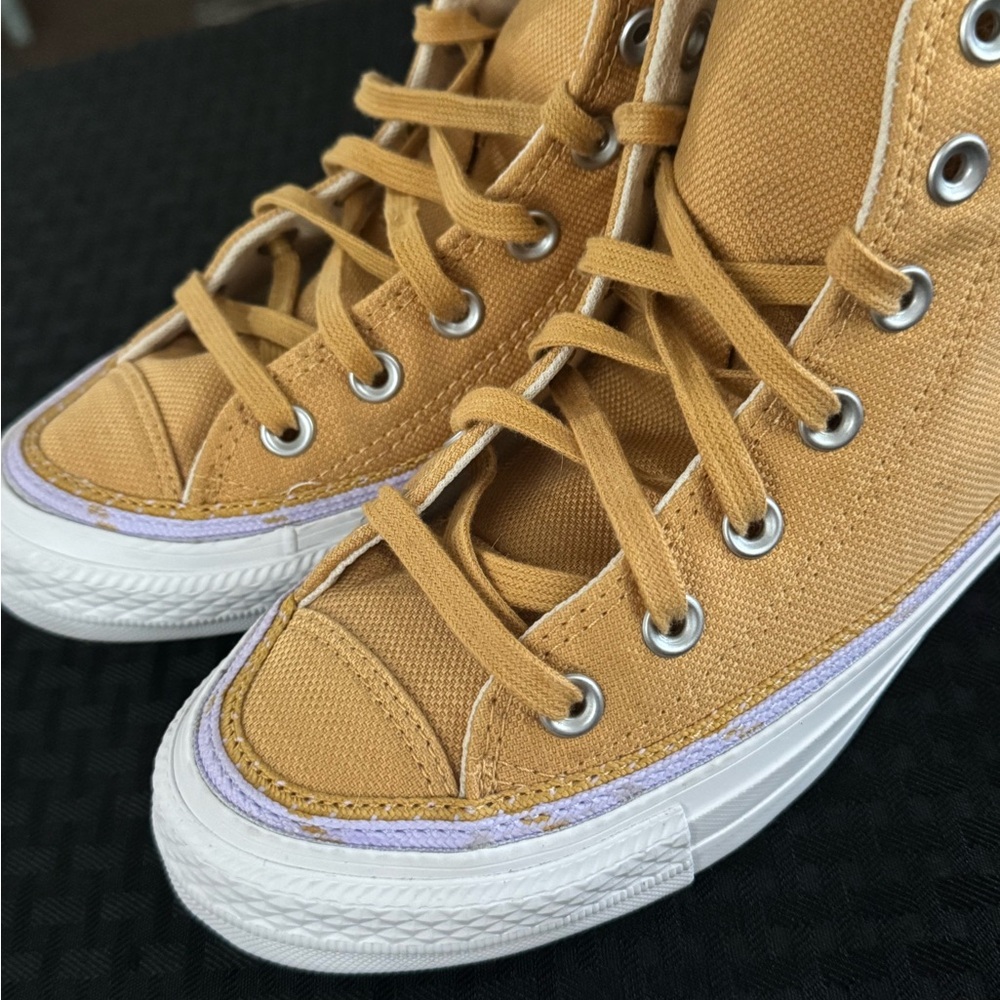 Converse High-Top Sneakers in Mustard Yellow